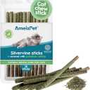 Silvervine Sticks Cat Toy, Natural Chew Stick for Dental Care Teeth Cleaning,Matatabi Cat nip Treat Toys for Indoor Cats& Kittens 6 Sticks