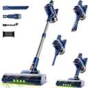 Cordless Stick Vacuum Cleaner - 40KPA Powerful Suction Vacuum with 45 Min Runtime, Detachable Battery, Anti-Tangle & 1.5L Dust Cup, 8 in 1 Vacuum Cleaner for Pet Hair, Carpet, HardFloor, Blue