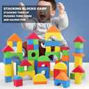 Pairez Toys Foam Building Blocks for Toddlers 1-3, 81 Pieces Soft Stacking Blocks Toy Set, Baby Bath Foam Toys, Sensory and Montosorri Toys for Boys & Girls 18+ Months, Large