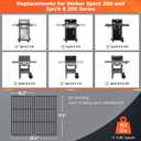 QuliMetal 7637 Grill Grates for Weber Spirit E210,E220,S210,S215 with Front Control,Replacement Grill Parts for Weber Spirit 200 & GS4 Spirit II E210,Spirit II E220,17.5 x 10.2 Inch,2-Pack