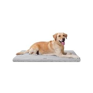MASSFU Low-Profile Dog Pad Mat for Extra Large Dogs, Washalbe Ultra Soft Dog Crate Mat, High Density Foam Pet Beds for Indoor & Outdoor Dogs, 44" x 32", Gray