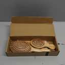 Combeter Bamboo Hair Brush and Comb Set (4PCS)  Natural & Eco-Friendly Detangler Comb for Women, Men & Kid, Reduces Frizz, Promotes Healthy Hair Growth  Wooden Paddle Brush with Scalp Massage