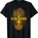Let Your Soul Shine Tree of Life T-Shirt (Small, Black)