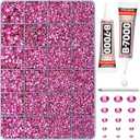 20100Pcs Magenta Resin Rhinestones 2, 3, 4, 5, 6mm Flatback for Bedazzling Crafting Crafts Clothing Clothes Fabric Shoes Nail Art, Flat Back Gems Diamonds Bedazzler Kit Bulk Jewels Crystals Gemstones