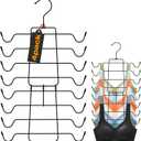 2 Pack Bra Organizer,Tank Top Hangers Space Saving,Closet Organizers and Storage,Bra Hangers for Closet Organizer,Tank Top Hanger for Sport Bras,Camisoles,Bathing Suit,Belt,Tie,etc,Black