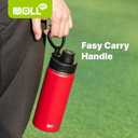 Insulated Water Bottle-18 oz Stainless Steel Vacuum Wide Mouth Sports Flask with Silicone Boot-Reusable Metal Leak Proof Travel Water Bottle for Girls Boys, BPA-Free(Canyon Red)