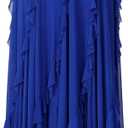 CISMARK Mesh Elegant Ballroom Latin Dance Party Long Swing Belly Dance Skirt for Women (XL)