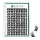 Lash Clusters 144pcs Individual Lashes D Curl 14mm Eyelash Clusters KEYYOU Air Touch Cluster Lashes Super Lightweight Soft Wispy Comfortable Easy DIY at Home(Air03-D-14mm)