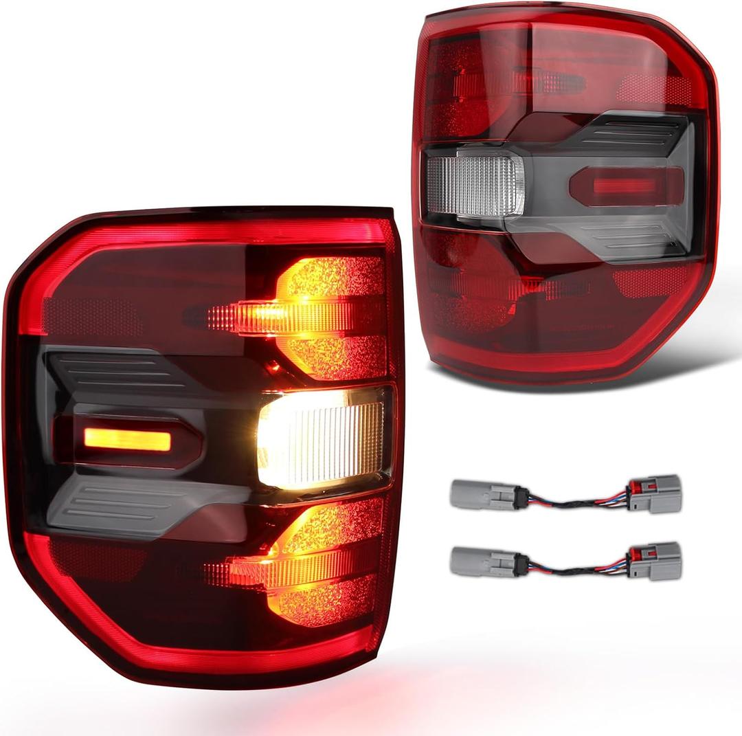 LED Tail Lights Compatible with 2022 2023 2024 Ford Maverick Lariat Rear Brake Lamp Signal Assembly Taillights Replace NZ6Z13404B NZ6Z13405B FO2801289 (LED Black Maverick, 1 Pair)