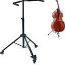 Double Bass Stand with Locking Casters for 1/8–4/4 Upright Bass