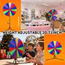 24 inch Spinning Prize Wheel with Stand, Heavy-Duty Storable Spinning Wheel for Prizes, DIY Wheel Spinner for Trade Shows Carnivals Fortune Spinning Game, Heigh Adjusable 20''-71''
