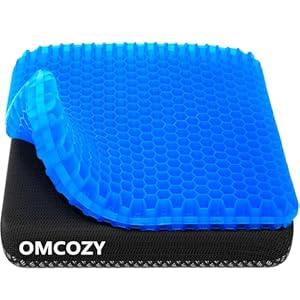 Gel Seat Cushion, Cooling Cushion (Super Large & Thick), Breathable Honeycomb Design Absorbs Pressure Points Seat Cushion, Gel Cushion for Office Chair, Home Car seat Cushion for Wheelchair