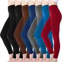 Diravo 7 Pack Fleece Lined Leggings Womens Fashion High Waist Tummy Control Leggings for Women Winter Warm (XL)