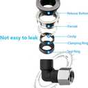 5PCS Pneumatic Female Elbow 3/8" Tube OD x 1/4" NPT Thread Push to Connect Fittings, 90 Degree NPT Female Nickel Plated Brass Quick Connector for Air Compressor Air Bag