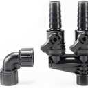 Aquascape Fitting 3/4-Inch MPT 3-Way Valve X 3/4-Inch Barb and 90-degree Elbow Fitting for Pond, Fountain and Filtration | 88026