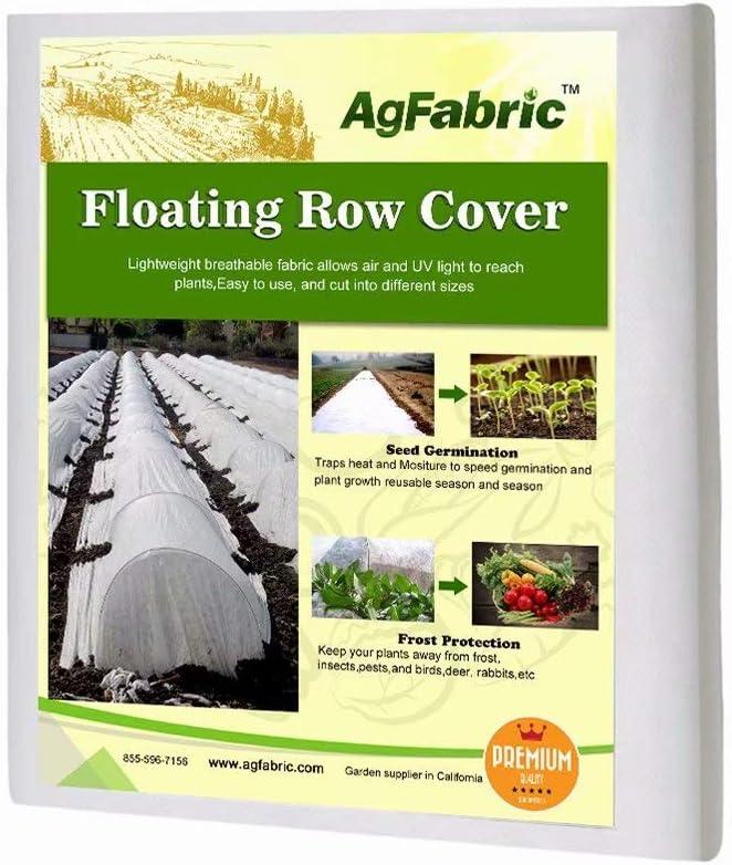 Agfabric Plant Covers Freeze Protection Floating Row Covers 10'x25' 0.9oz Plant Covers Freeze Sun Protection,Frost Cloth for Vegetables,White