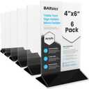 4x6 Sturdy Table Tent Menu Holder, Commercial 2-Sided Acrylic Sign Holder (6-Pack)