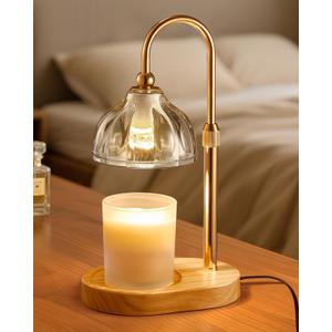 HouseSapp Candle Warmer Lamp, Wax Melt Warmer with Timer Dimmer, Height Adjustable, Clear Lampshade, Includes 2 Bulbs, Birthday Gifts for Women, Mom, Christmas, Housewarming
