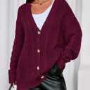 PRETTYGARDEN Womens Chunky Cardigan Sweaters 2025 Fall Oversized Cable Knit Long Sleeve Open Front Cardigans Winter Clothing (Red, S)