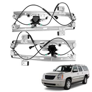 Front Driver & Passenger Side Power Window Regulator & Motor Assembly Compatible with Chevy Silverado Tahoe Suburban Avalanche GMC Yukon Sierra Cadillac Escalade 2000-2006 Replaces 741-644 741-645