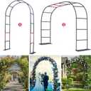 Thickened Tube Garden Arch Trellis - 4.6ft Wide x 7.9ft High or 7.6ft Wide x 6.4ft High - Garden Trellis for Climbing Plants - Stable Garden Arbor, Birthday Party Wedding Arch Decoration (with base)