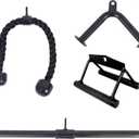 Fitvids Tricep Press Down Cable Attachment, LAT Pulldown Attachment, Weight Machine Accessories, V Handle Tricep Rope, Rotating Bar, V-Shaped Bar