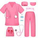 BIBUTY Doctor Costume for Kids Scrubs for Girls Boys, Pretend Play & Dress Up Clothes for Kids, Halloween Costumes for Girls Doctor Kit for Kids with Accessories, Toy Gift for 4-6 Toddler Little Kids