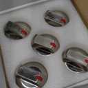 AMI PARTS DG64-00473A Gas Stove Knobs Compatible with Samsung Stove Knobs Replacement NX58F5700WS NX58K7850SS NX58H5600SS NX58J7750SS NX58H5650WS Range Burner Dial Knob(5pcs) (Silver)