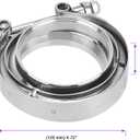 JOIKIT 2 Pack 4 Inch Exhaust V Band Clamp Stainless Steel V Band Clamp with Male Female Flanges for Turbo Pipes, Exhaust System, Downpipe Assembly,Fits 4" OD Pipes