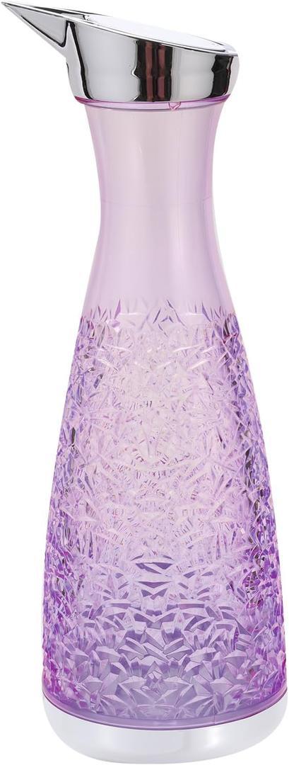 uxcell 1200ml(40.6 Oz) Acrylic Water Carafes with Lid, Transparent Juice Pitcher Water Jug, Wine Beverage Container for Water Juice Tea(Purple)