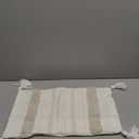 OJIA Lumbar Decorative Boho Throw Pillow Cover, 12 x 20 Farmhouse Cute Pillowcase Minimalist Neutral Collection Cream White Tufted with Tassels Woven Cushion Cover for Sofa Couch Bedroom Living Room