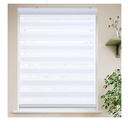 MYshade Roller Shades Zebra Blinds for Indoor Windows Cordless Day and Night Light Filtering Dual Layer Roller Window Blinds & Shades, Easy to Install, Size 34" W x 72" H, White