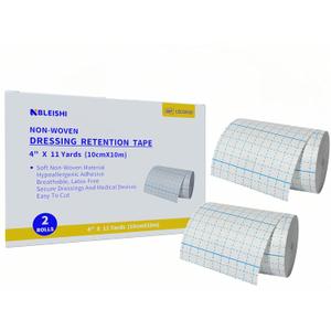 Non-Woven Dressing Retention Tape,4InchesX11Yards,Gentle Adhesive Bandage, Hypoallergenic and Breathable,Medical Grade Wound Dressing Tape Sensitive Skin for Wound CarePack of 2Rolls