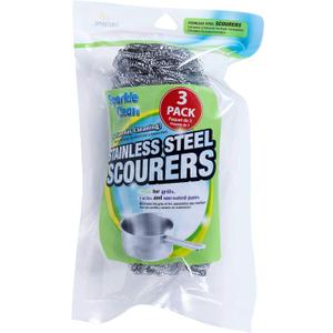 Jacent Everyday Stainless Steel Scourers, 3 Per Pack - 1 Pack