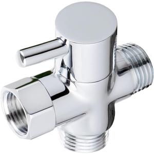 Sneatup Solid Brass 3-way G1/2 Shower Diverter Chrome Plating, 13/16 inches , 12/16 inches