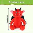 3 x Sew Butiful Red Monster Stuffed Animal Toy, Cute Plushies, Stuffed Bat Plush Gift for Kids, Boys, Girls, Children Birthday Christmas
