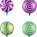 Candyland Party Decoration 184PCS Candy Balloon Garland Kit Pastel Pink Purple Blue Latex Balloons with Lollipop Candy Foil Balloon for Rainbow Sweet One Birthday Candy Land Party Decorations