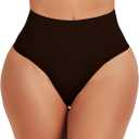 Thong Shapewear for Women Tummy Control Underwear Girdle Seamless Body Shaper High Waist Shaping Panties (X-Large, Black)
