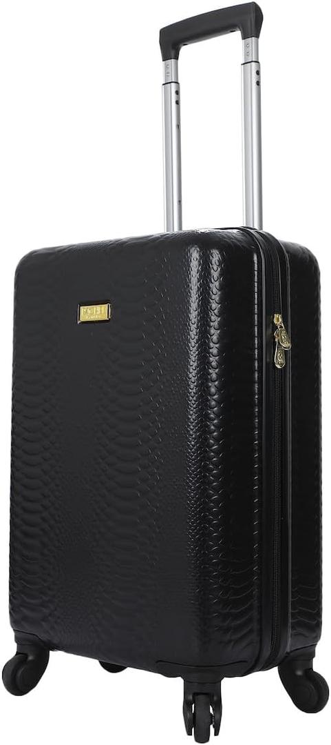 Bioworld Rachel Roy 20 Black Snakeskin Hard Cover Carry-On Luggage