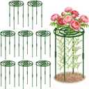 8 Pack Peony Cages and Supports, 11.8" D x 25" H Plant Supports for Outdoor Plants, Peony Support Cage Flower Support Rings, Plant Support Ring for Rose Tomato Hydrangea Strawberry