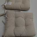 Lush Decor Stripe Yarn Farmhouse Ticking Dyed Chair Pad 2-Pack, 2 Count