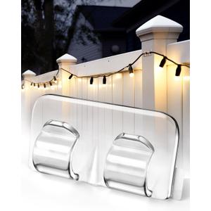 Hetyue Hooks for Outdoor String Lights Clips: 40Pcs Heavy Duty Light Hook with Waterproof Adhesive Strips - Outside Clear Cord Holders for Hanging Christmas Lighting - Outdoors Sticky Clip