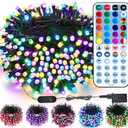 Brizled Color Changing Mardi Gras Lights, 66ft 200 LED RGB String Lights Music Sync, 120+ Modes Remote Dimmable Outdoor Christmas Light, Mini Tree Light Indoor Plugin for Xmas Halloween Party Decor