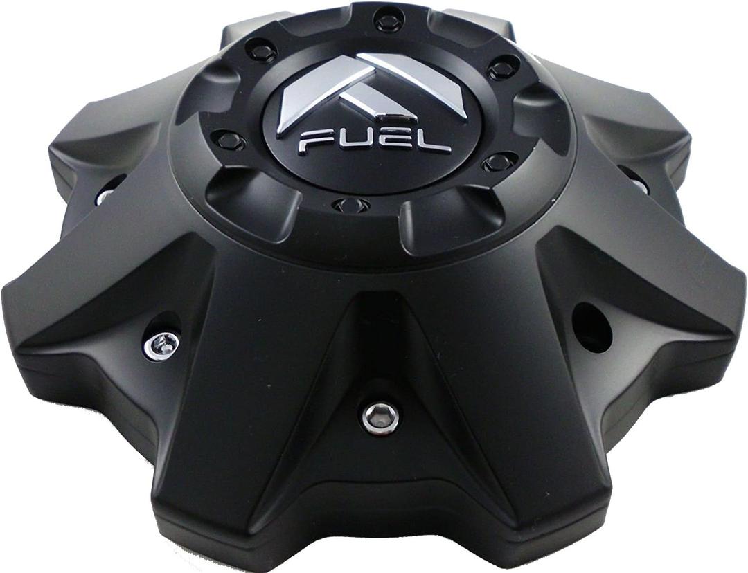 FUEL Matte Black Chrome Rivets Wheel Center Caps One (1) 1002-53B M-447 8-Lug (with Screws)