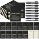 Supervitae 48 Pcs Social Worker Appreciation Gifts Set 24 Mini Notepads Journal 24 Ballpoint Pen Thank You Gifts Bulk for Xmas Coworker Employee Teacher Nurse Volunteers Office(Black)