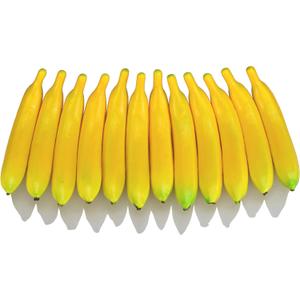 Artificial Yellow Bananas Lifelike Simulation Fake Fruit Home House Kitchen Decoration 12pcs Set