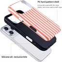 for iPhone 17 Pro Case, Cute Striped Shockproof Slim TPU PC Cover | Orange | Drop Protection | Lightweight | Designed for Women & Girls