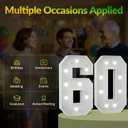 2.3FT 60 Marquee Numbers, 60 Light up Numbers 60th Birthday Decorations for Birthday Party Anniversary Backdrop