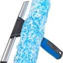 Unger Professional Connect and Clean 2-in-1 Squeegee and Scrubber, 10 Window Cleaning Tool, Commercial and Residential Use, Washer Cleaner Supplies to Remove Excess Water and Dry