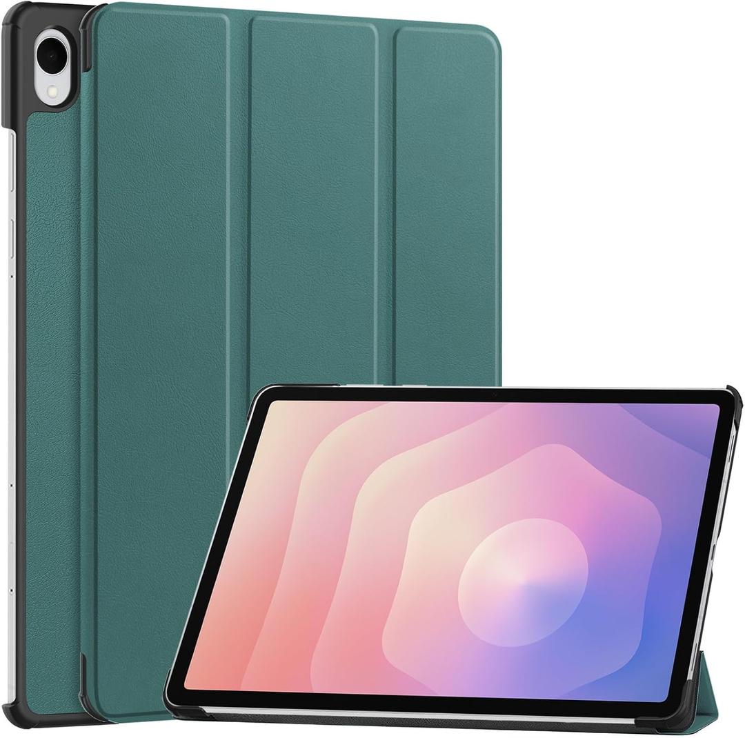 Folio Case for Samsung Galaxy Tab S11 (11-inch), PU & Hard PC Cover | Lightweight Shell | Shockproof | Adjustable Kickstand | Smart Auto Wake/Sleep | Precise Cutouts | Anti-Scratch (Dark Green)